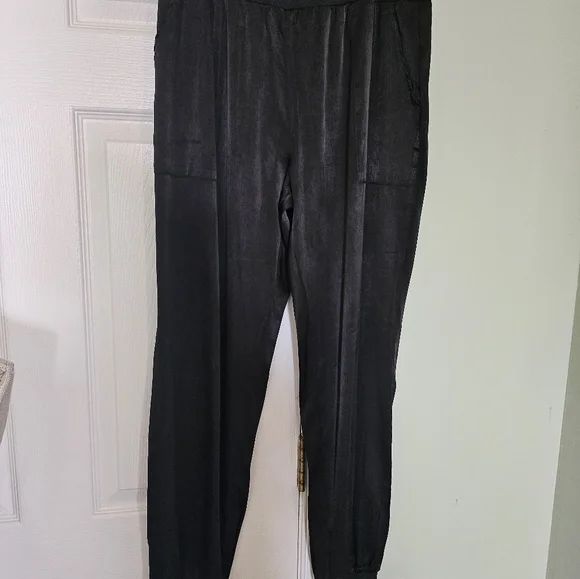 Silk Style Joggers Embroidered Satin Bomber Jacket Silence + Noise Yellow Bag - Picture 7 of 16